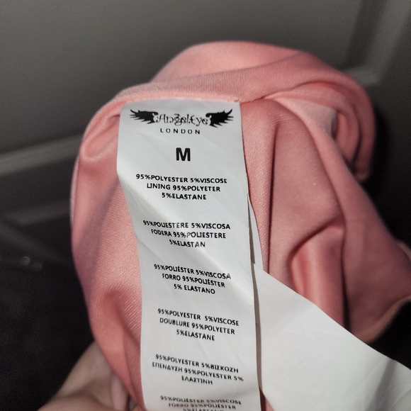 Women's Peach/Light Pink Dress with Ruffles on Shoulders - Picture 2 of 4